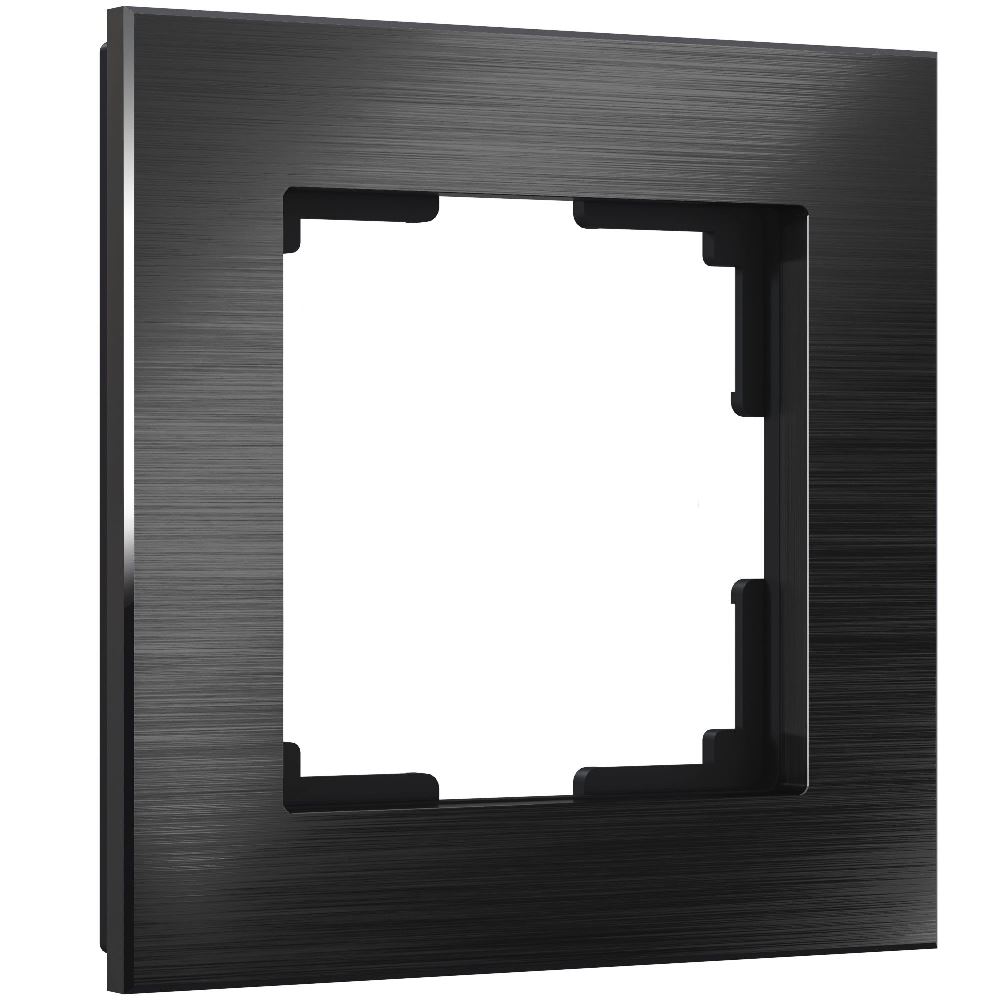 Рамка из металла Werkel Aluminium на 1 пост Черный алюминий W0011708