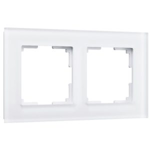 Рамка стеклянная Werkel Favorit на 2 поста Белый матовый W0021105