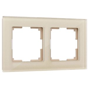 Рамка стеклянная Werkel Favorit на 2 поста Шампань W0021111