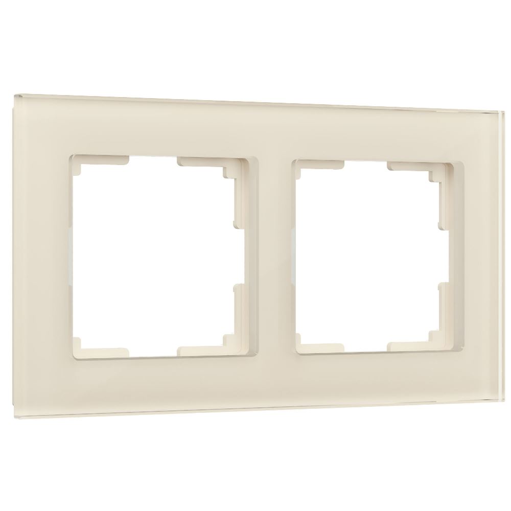 Рамка стеклянная Werkel Favorit на 2 поста Молочный W0021141