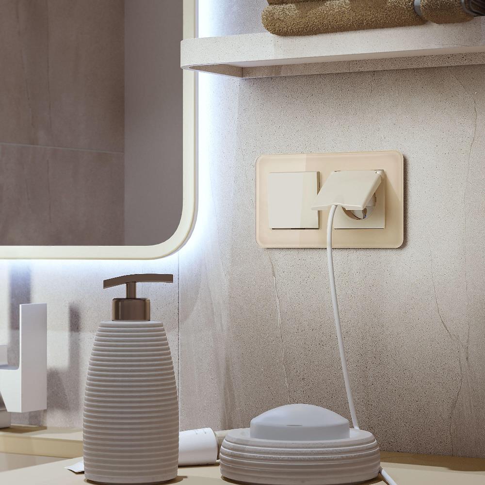 Рамка стеклянная Werkel Elite на 2 поста Айвори W0022443 — изображение 2