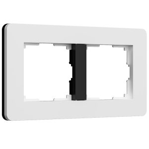 Рамка из поликарбоната Werkel Split на 2 поста Белый / Черный W0023068