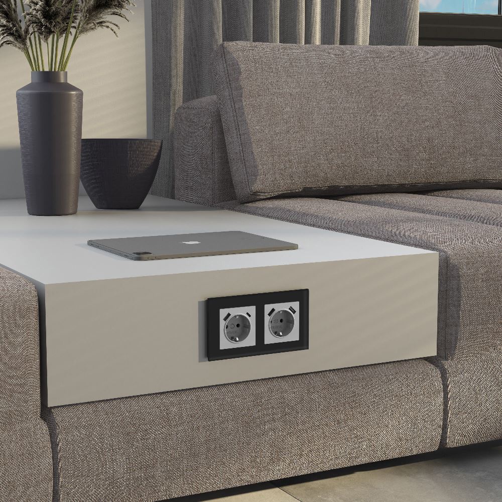 Рамка стеклянная Werkel Senso на 2 поста soft-touch Черный W0023108 — изображение 2