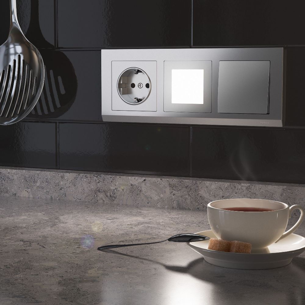 Рамка из поликарбоната Werkel Stark на 3 поста Серебряный W0031806 — изображение 2