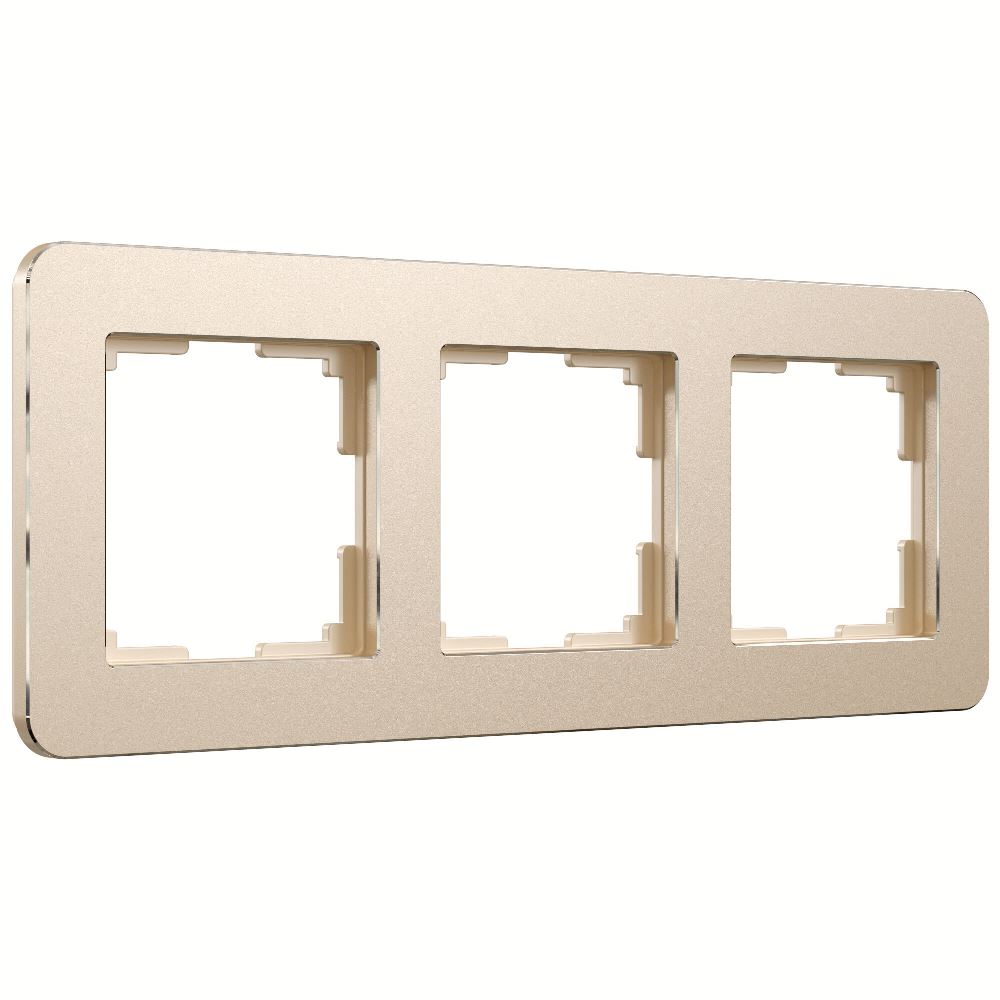 Рамка из металла Werkel Platinum на 3 поста Шампань W0032611