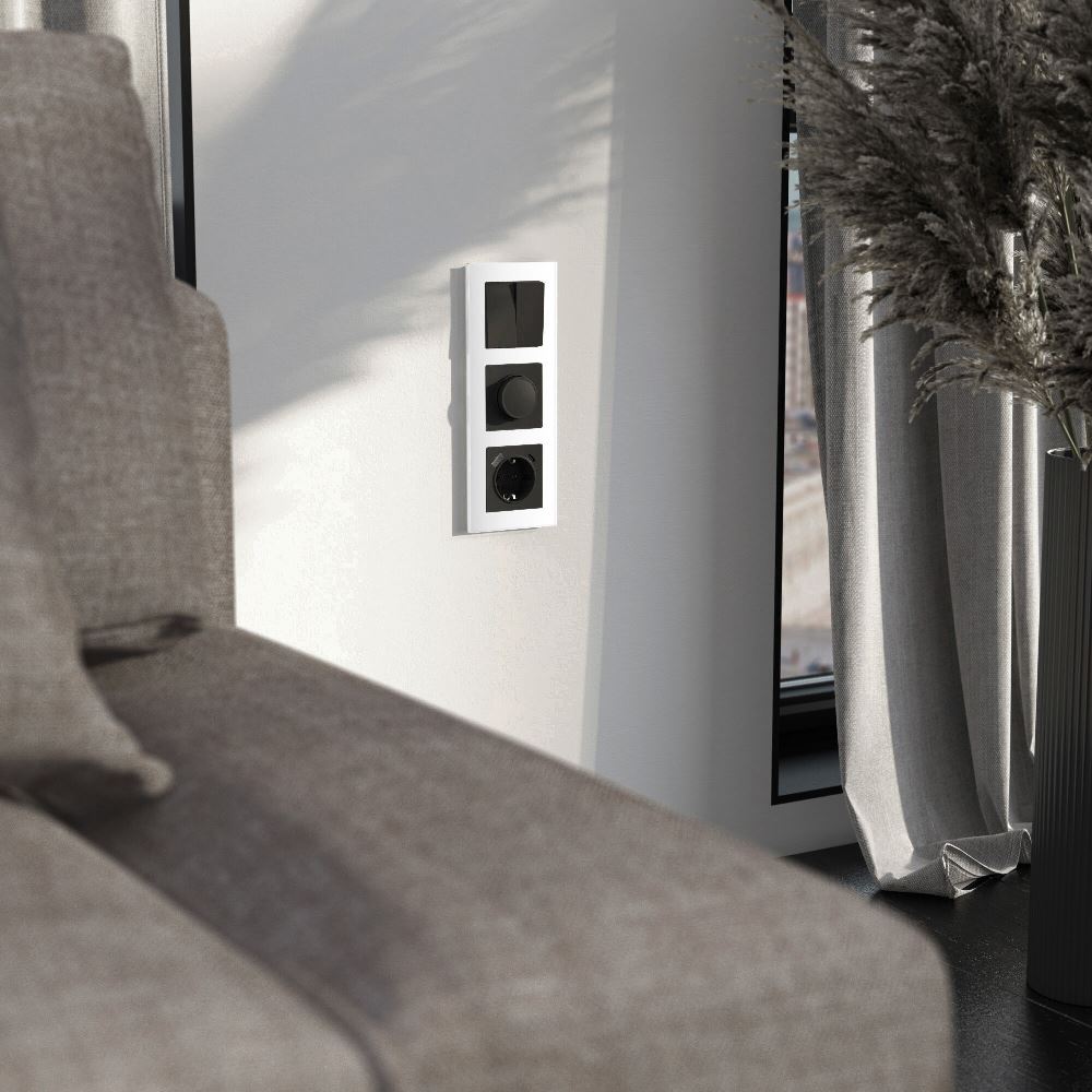 Рамка стеклянная Werkel Senso на 3 поста soft-touch Белый W0033101 — изображение 2