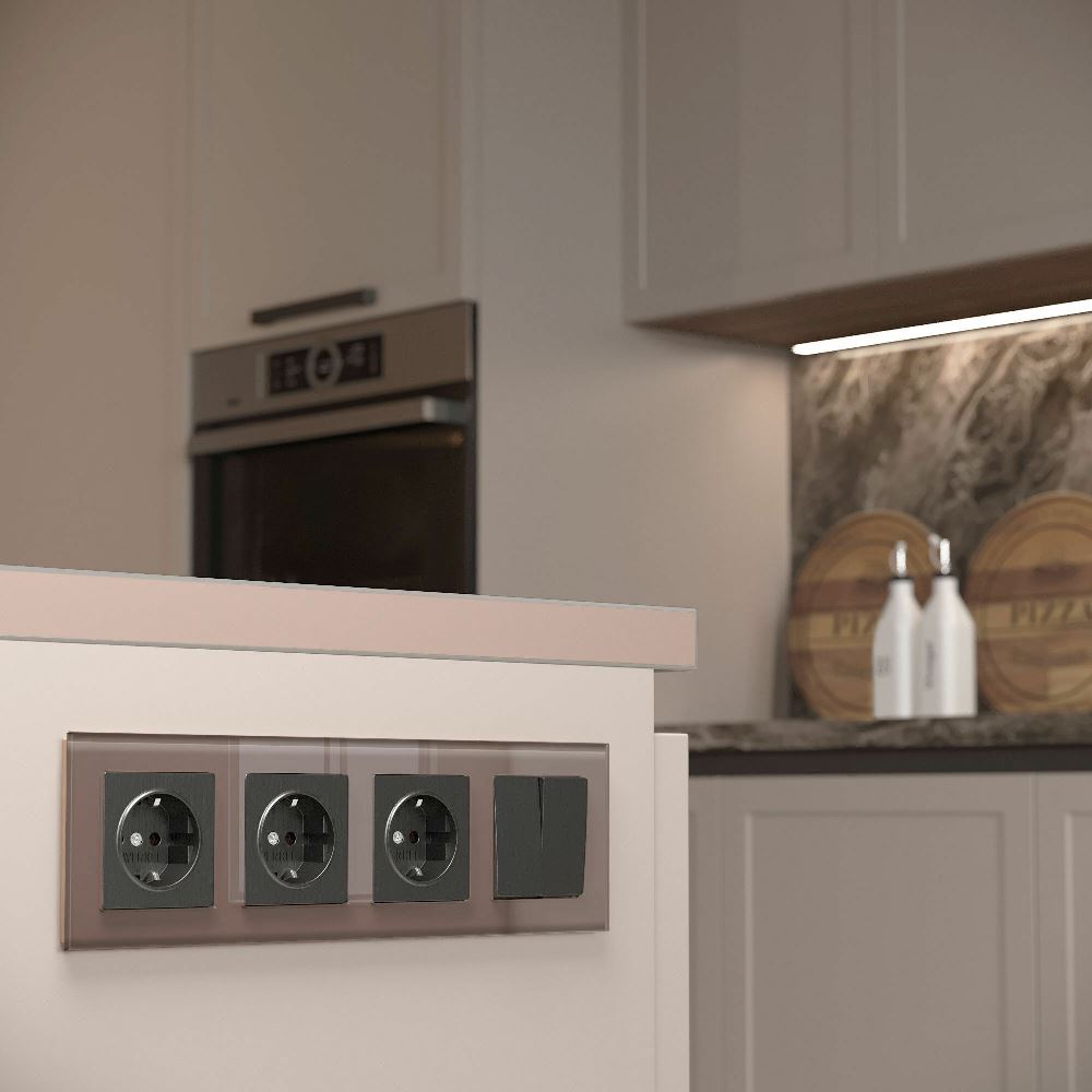 Рамка стеклянная Werkel Favorit на 4 поста Латте W0041142 — изображение 2