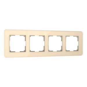 Рамка стеклянная Werkel Elite на 4 поста Айвори W0042443