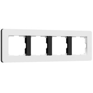 Рамка из поликарбоната Werkel Split на 4 поста Белый / Черный W0043068