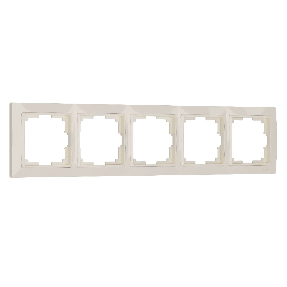 Рамка из поликарбоната Werkel Snabb basic на 5 постов Слоновая кость W0052003