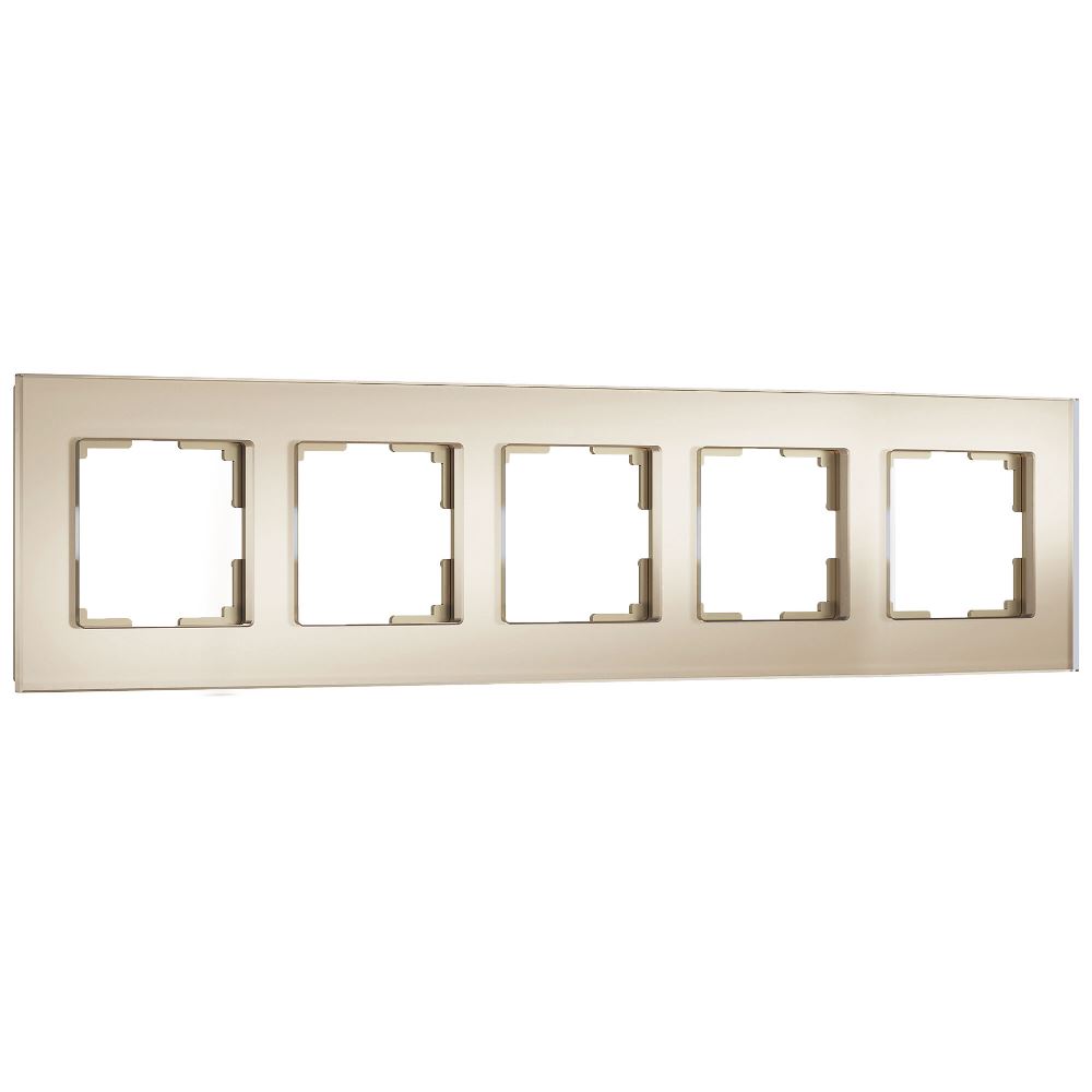 Рамка стеклянная Werkel Senso на 5 постов soft-touch Шампань W0053111