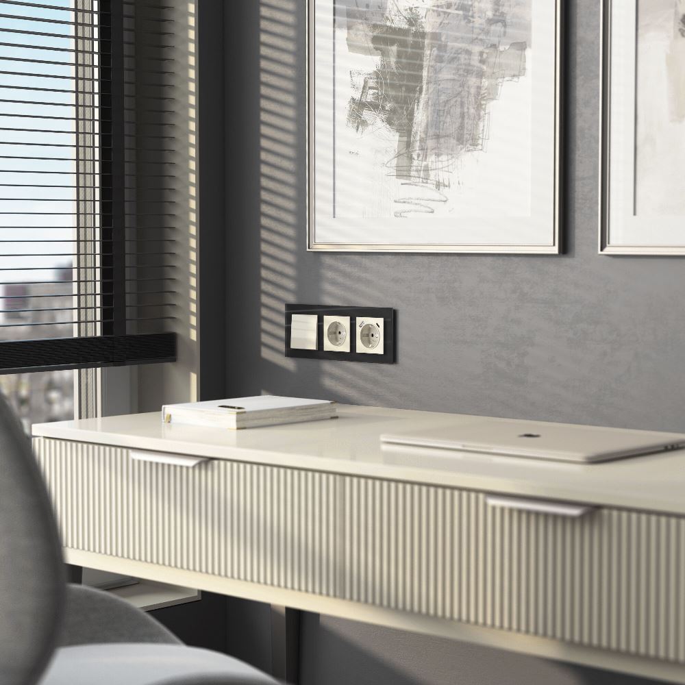 Выключатель одноклавишный встраиваемый Werkel W Слоновая кость W1110003 — изображение 3