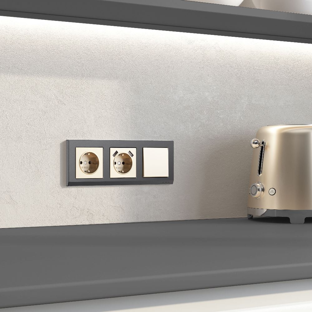 Выключатель одноклавишный встраиваемый Werkel Шампань W1110011 — изображение 2