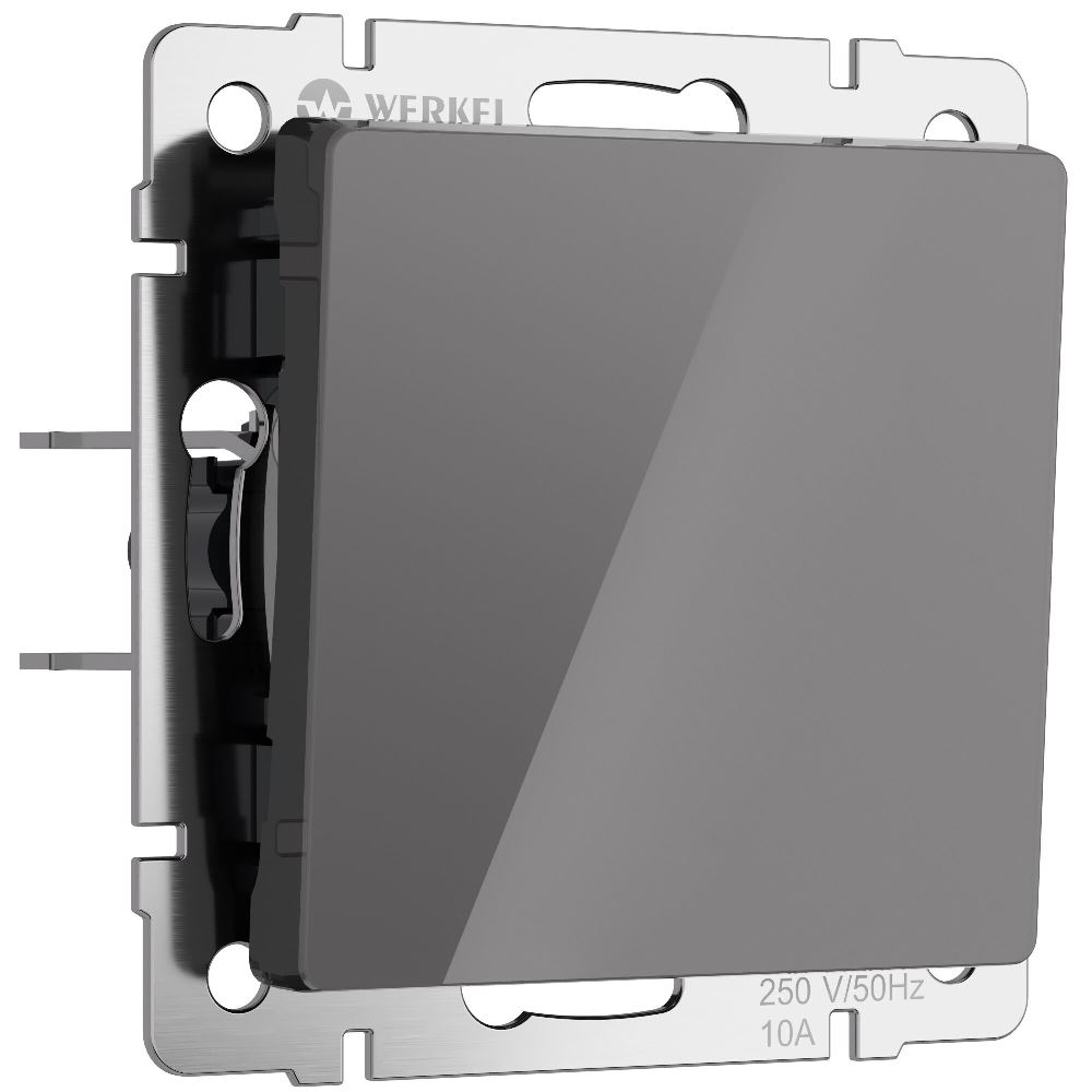 Выключатель одноклавишный встраиваемый проходной Werkel Графит W1112044