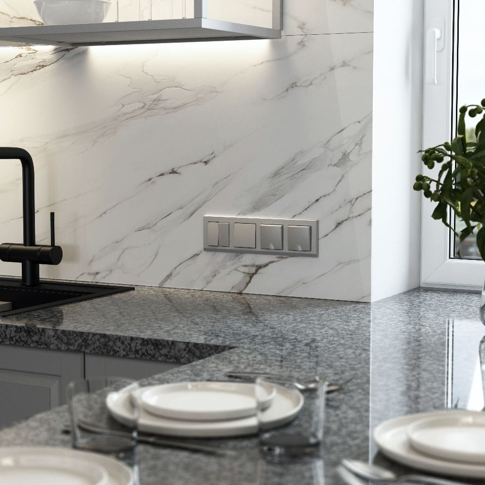 Выключатель одноклавишный встраиваемый проходной Werkel Серебряный матовый W1112065 — изображение 2