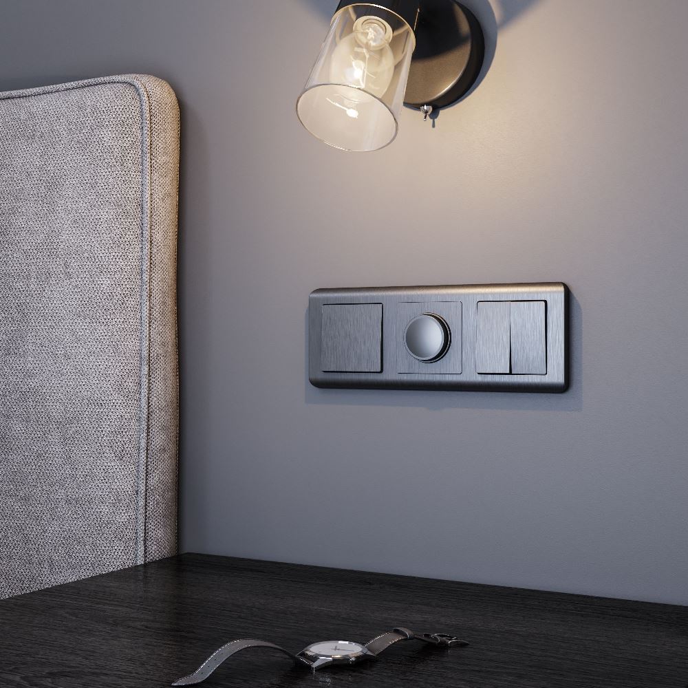 Выключатель двухклавишный встраиваемый Werkel Графит W1120004 — изображение 2