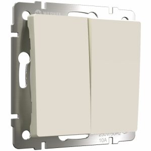 Выключатель двухклавишный встраиваемый Werkel Айвори матовый W1120062