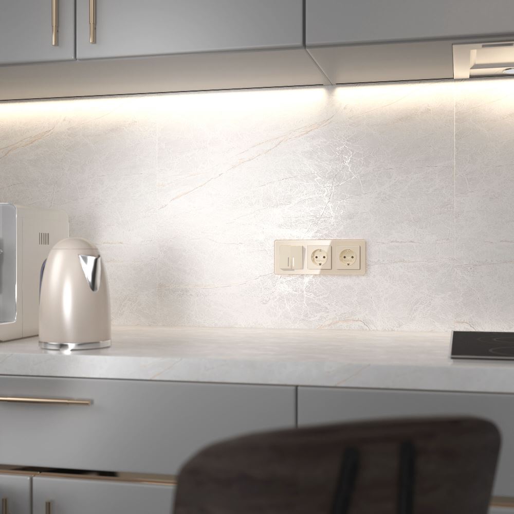 Выключатель двухклавишный встраиваемый Werkel с подсветкой Айвори W1120143 — изображение 3