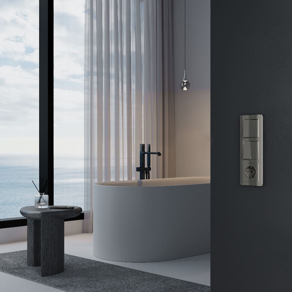 Выключатель двухклавишный встраиваемый проходной Werkel Графит W1122044 — изображение 2