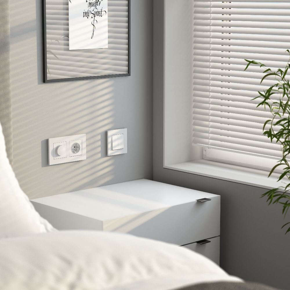 Выключатель двухклавишный встраиваемый с самовозвратом Werkel Белый матовый W1122461 — изображение 2