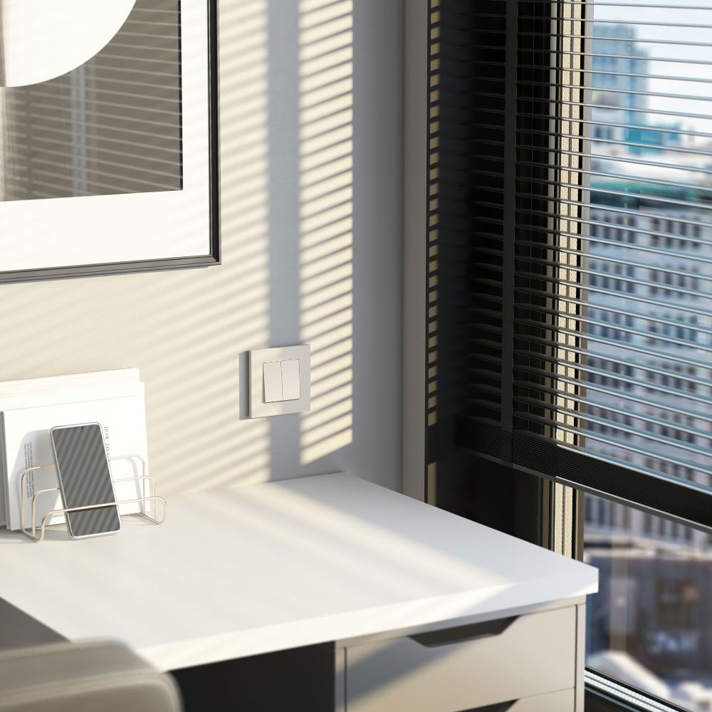 Выключатель двухклавишный встраиваемый с самовозвратом Werkel Айвори матовый W1122462 — изображение 2