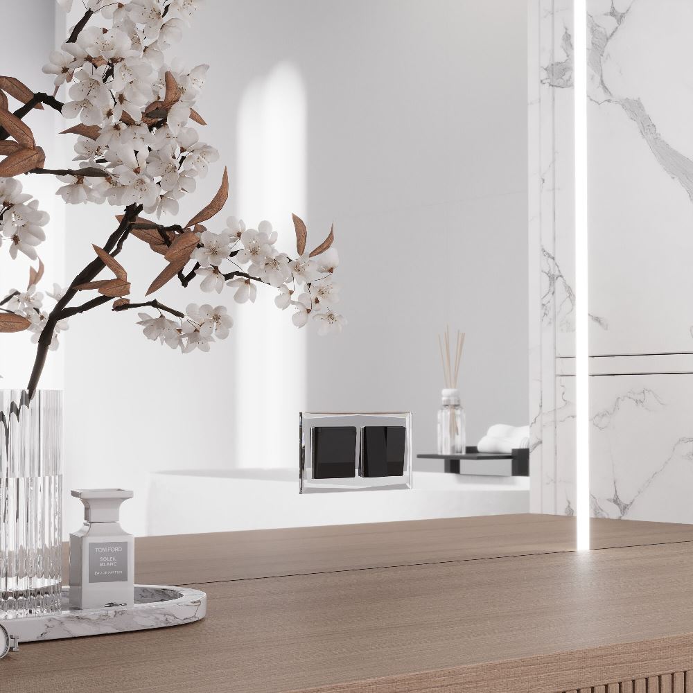 Выключатель двухклавишный встраиваемый перекрестный Werkel Черный W1123048 — изображение 2