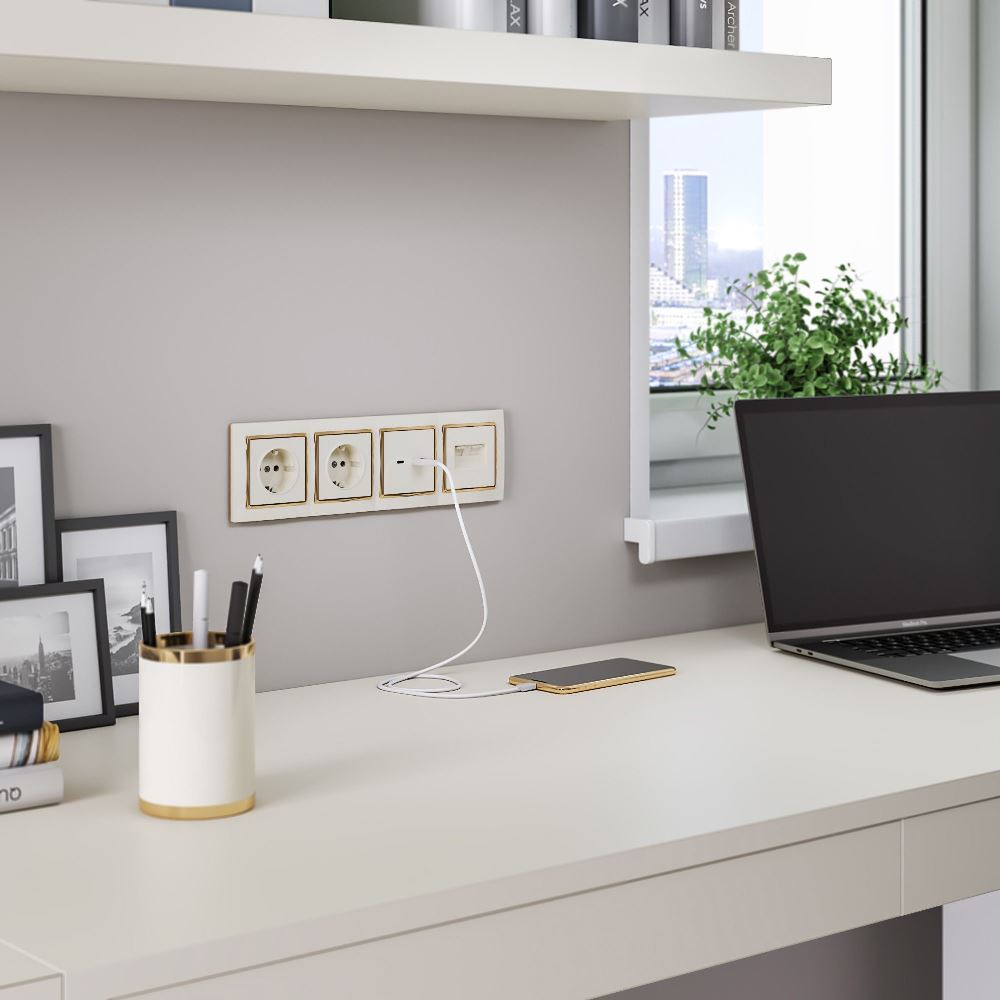 Розетка встраиваемая Werkel с заземлением Слоновая кость W1171003 — изображение 2