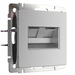 Розетка встраиваемая двойная Ethernet Werkel RJ-45 Серебряный W1181106