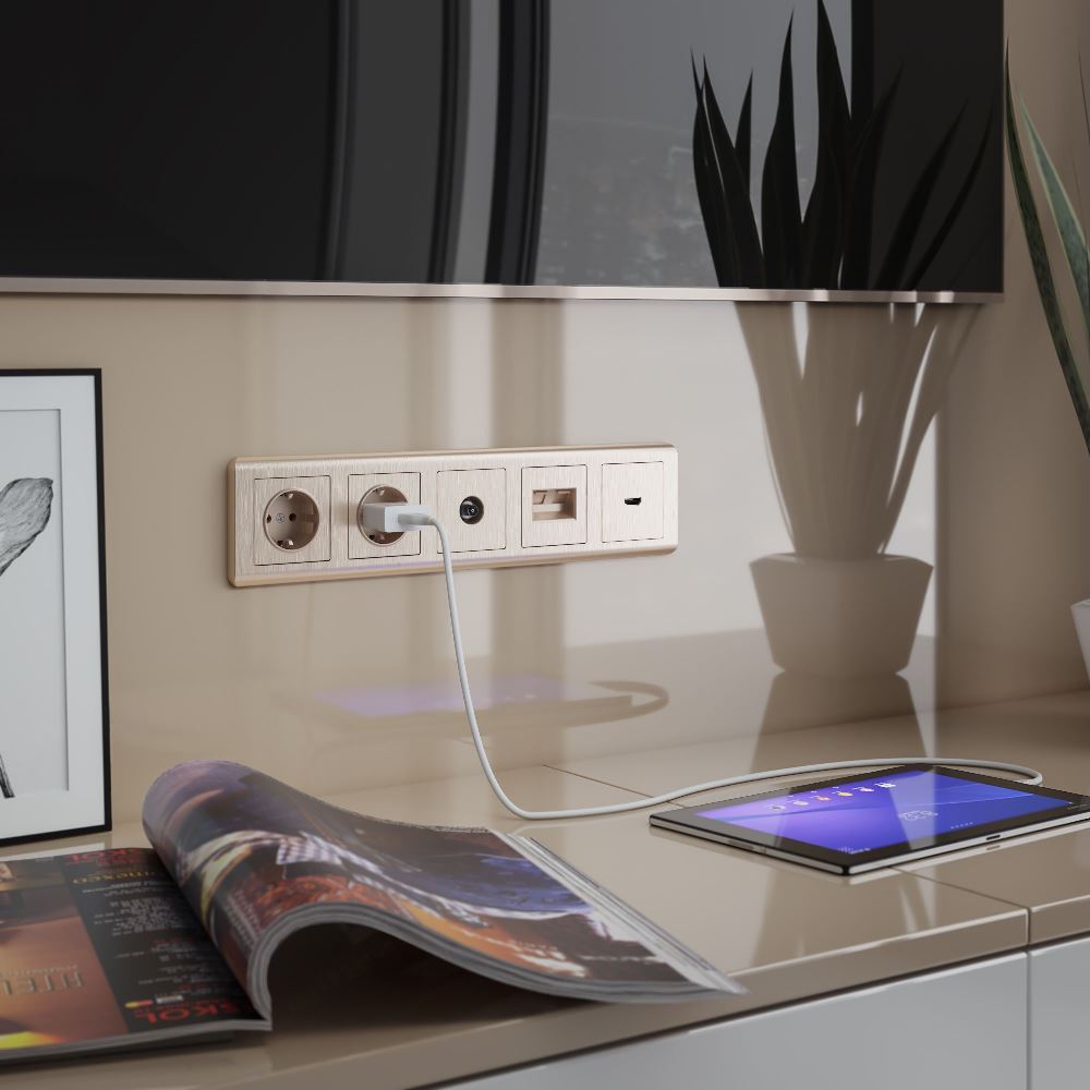 ТВ-розетка встраиваемая оконечная Werkel Шампань рифленый W1183010 — изображение 2