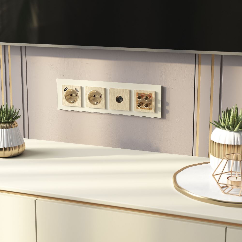 ТВ-розетка встраиваемая оконечная Werkel Шампань рифленый W1183010 — изображение 3