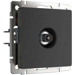 ТВ-розетка встраиваемая проходная Werkel Черный матовый W1184008