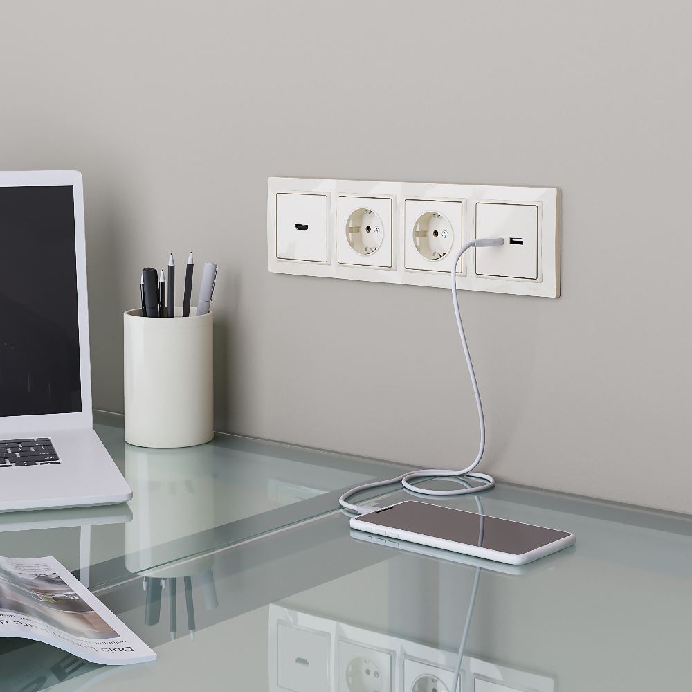 Розетка встраиваемая HDMI Werkel Слоновая кость W1186003 — изображение 3