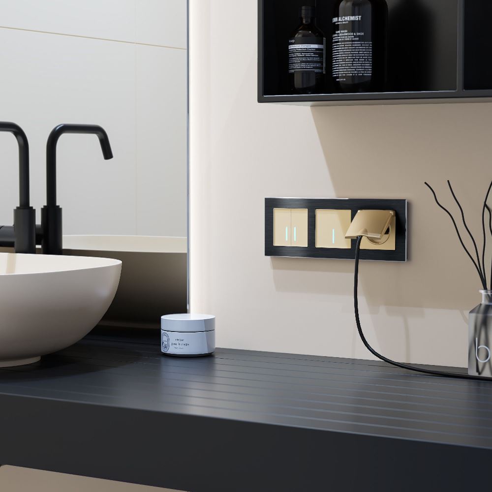 Выключатель одноклавишный встраиваемый сенсорный Werkel с Wifi Шампань W4510611 — изображение 3