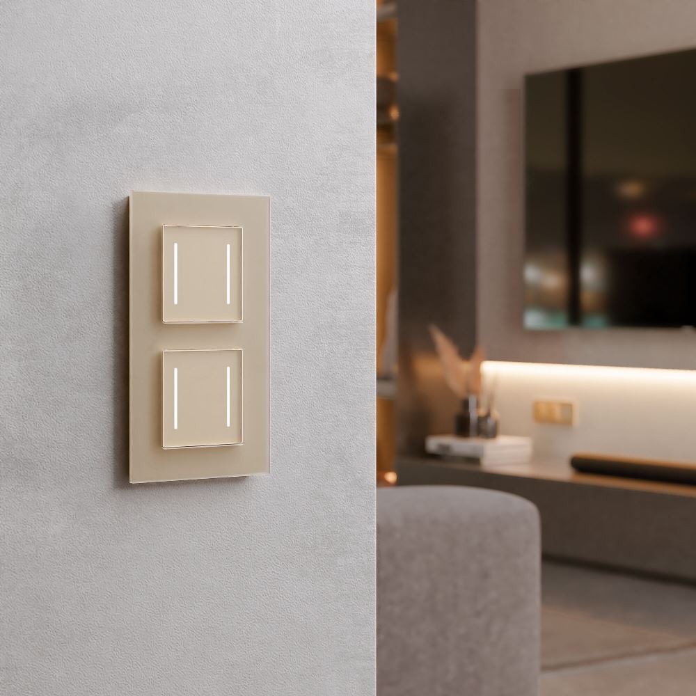 Выключатель двухклавишный встраиваемый сенсорный Werkel с Wifi Шампань W4523011 — изображение 2