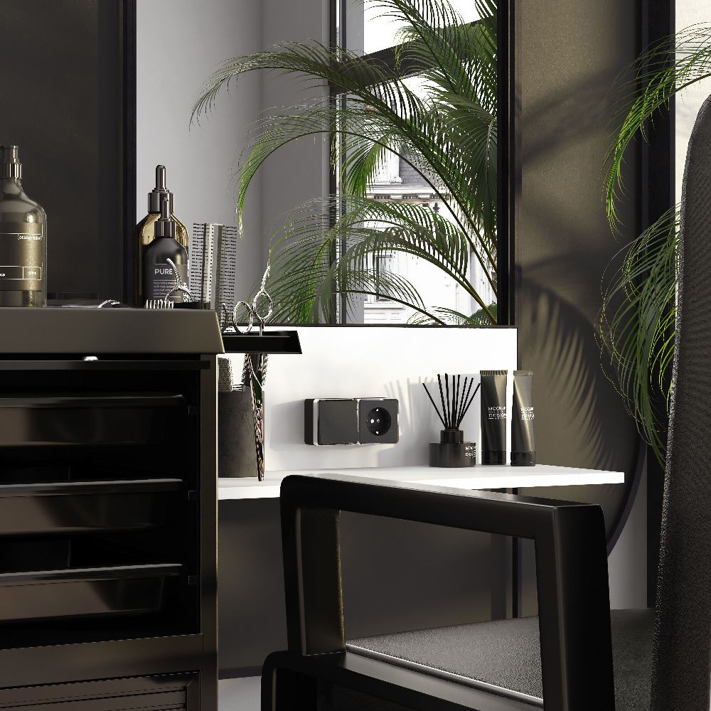 Выключатель одноклавишный накладной Werkel Черный / Хром W5010035 — изображение 3