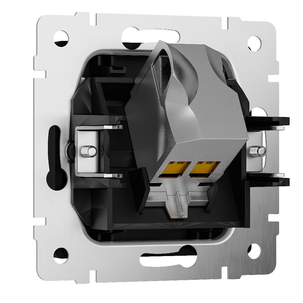 Розетка встраиваемая Ethernet Werkel RJ-45 cat. 6A экранированная Черный матовый W5120108 — изображение 2