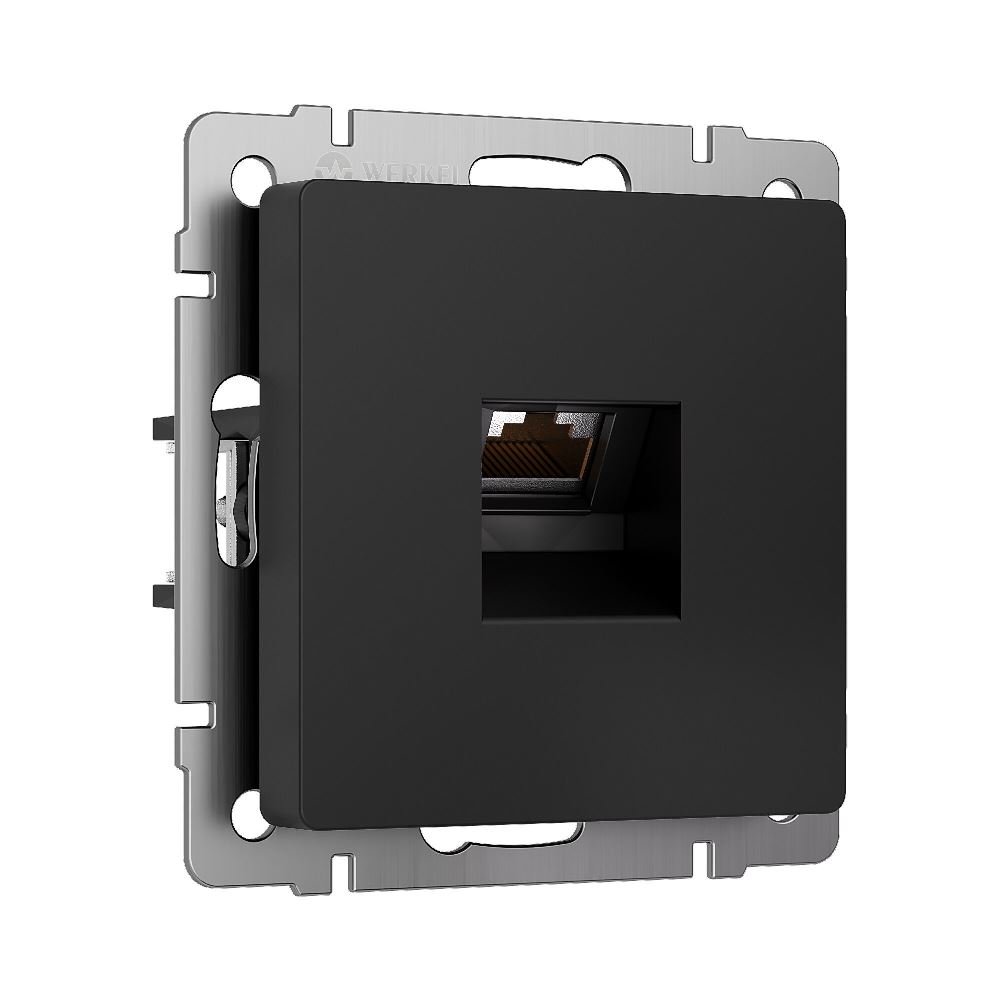 Розетка встраиваемая Ethernet Werkel RJ-45 cat. 6A экранированная Черный матовый W5120108 — изображение 3
