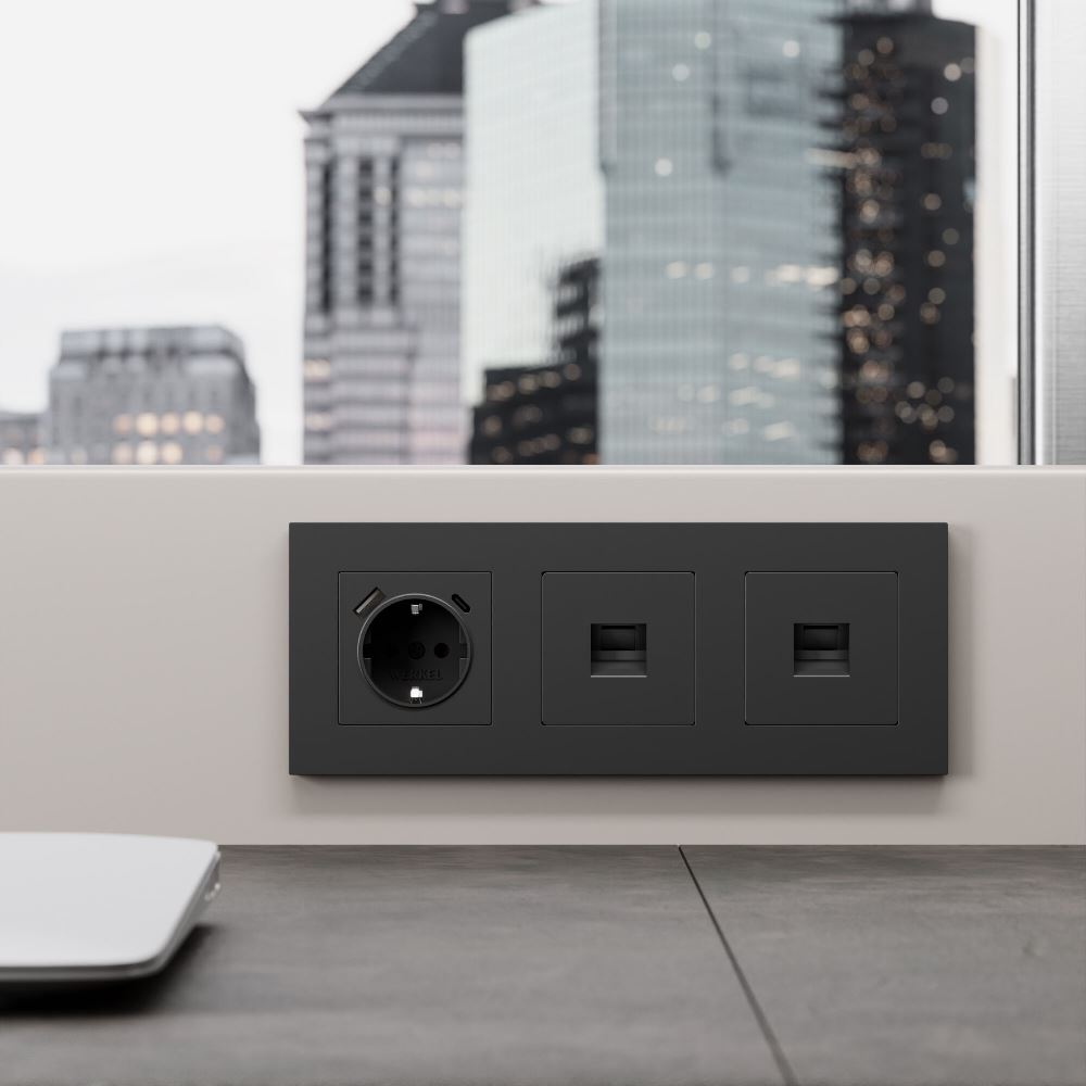 Розетка встраиваемая Ethernet Werkel RJ-45 cat. 6A экранированная Черный матовый W5120108 — изображение 4