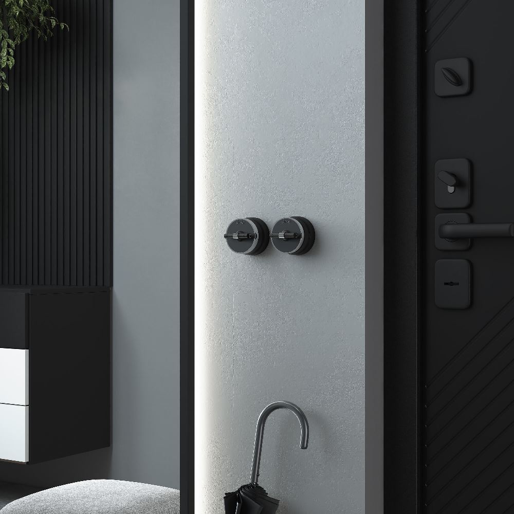 Выключатель двухклавишный накладной Werkel Vintage на 4 положения Черный матовый W5822051 — изображение 4