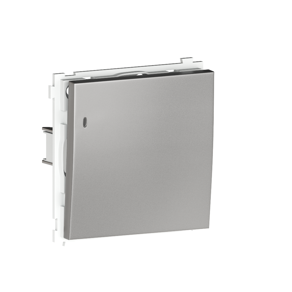 Выключатель одноклавишный встраиваемый Donel R98 Metal с подсветкой Благородная сталь DA03101-DA290ES