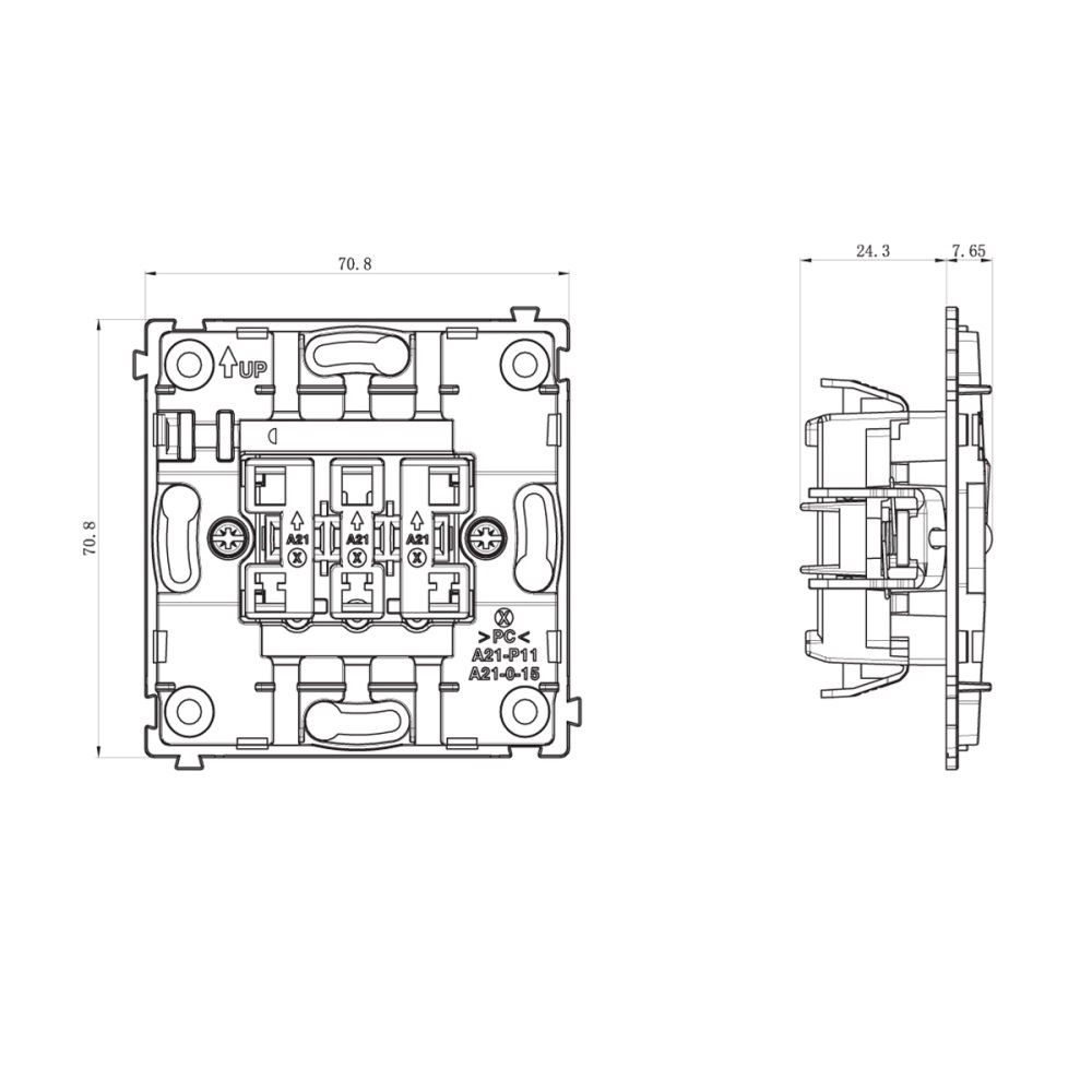 Выключатель одноклавишный встраиваемый Donel R98 Metal с подсветкой Благородная сталь DA03101-DA290ES — изображение 7