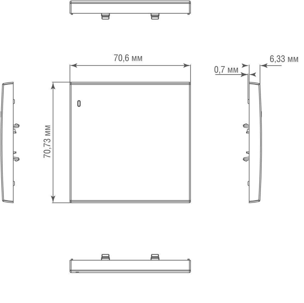 Выключатель одноклавишный встраиваемый Donel R98 Metal с подсветкой Благородная сталь DA03101-DA290ES — изображение 6
