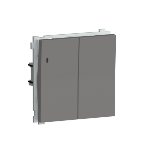 Выключатель двухклавишный встраиваемый проходной Donel R98 с подсветкой Шоколад матовый DA03108-DA28542