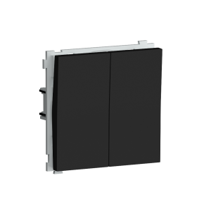 Выключатель двухклавишный встраиваемый Donel R98 Черный матовый DA10500-DA29528