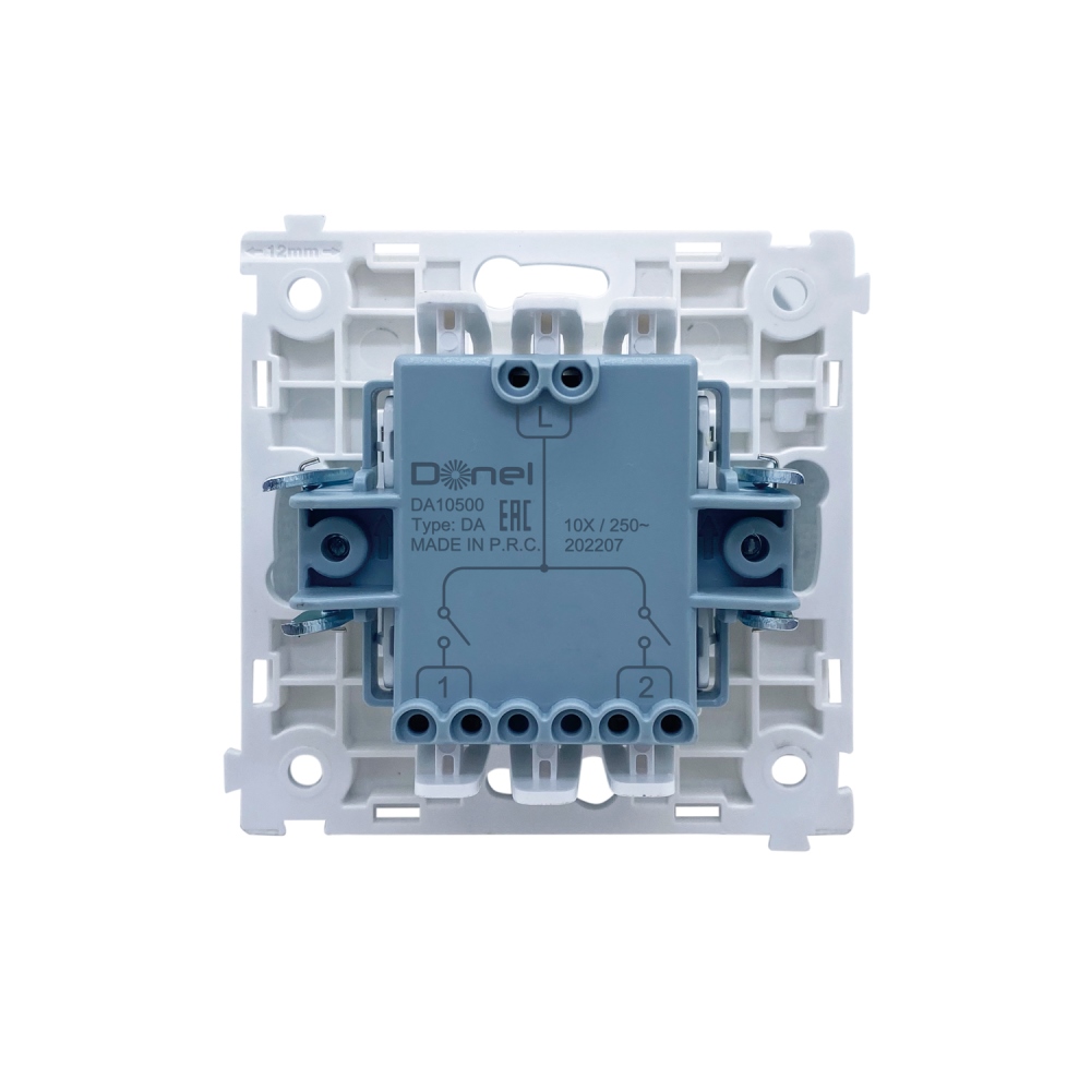 Выключатель двухклавишный встраиваемый Donel R98 Коралл матовый DA10500-DA29545 — изображение 4