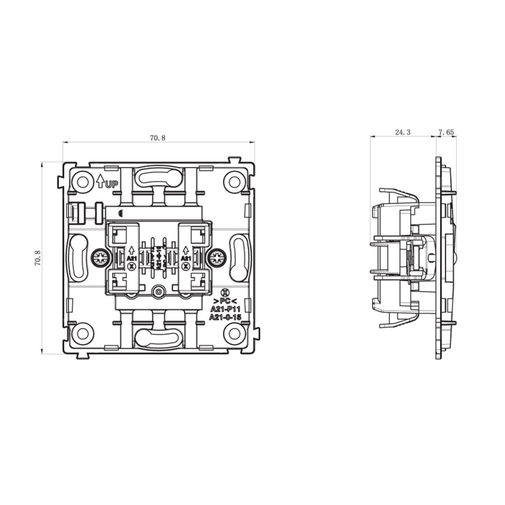 Выключатель двухклавишный встраиваемый Donel R98 Коралл матовый DA10500-DA29545 — изображение 6