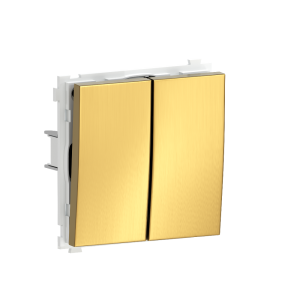 Выключатель двухклавишный встраиваемый проходной Donel R98 Metal Золото матовое DA10800-DA295BR