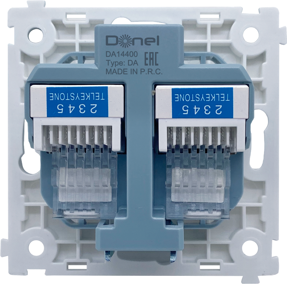 Розетка встраиваемая телефонная двойная Donel R98 Metal RJ11 + RJ11 Золото матовое DA14400-DA869BR — изображение 4