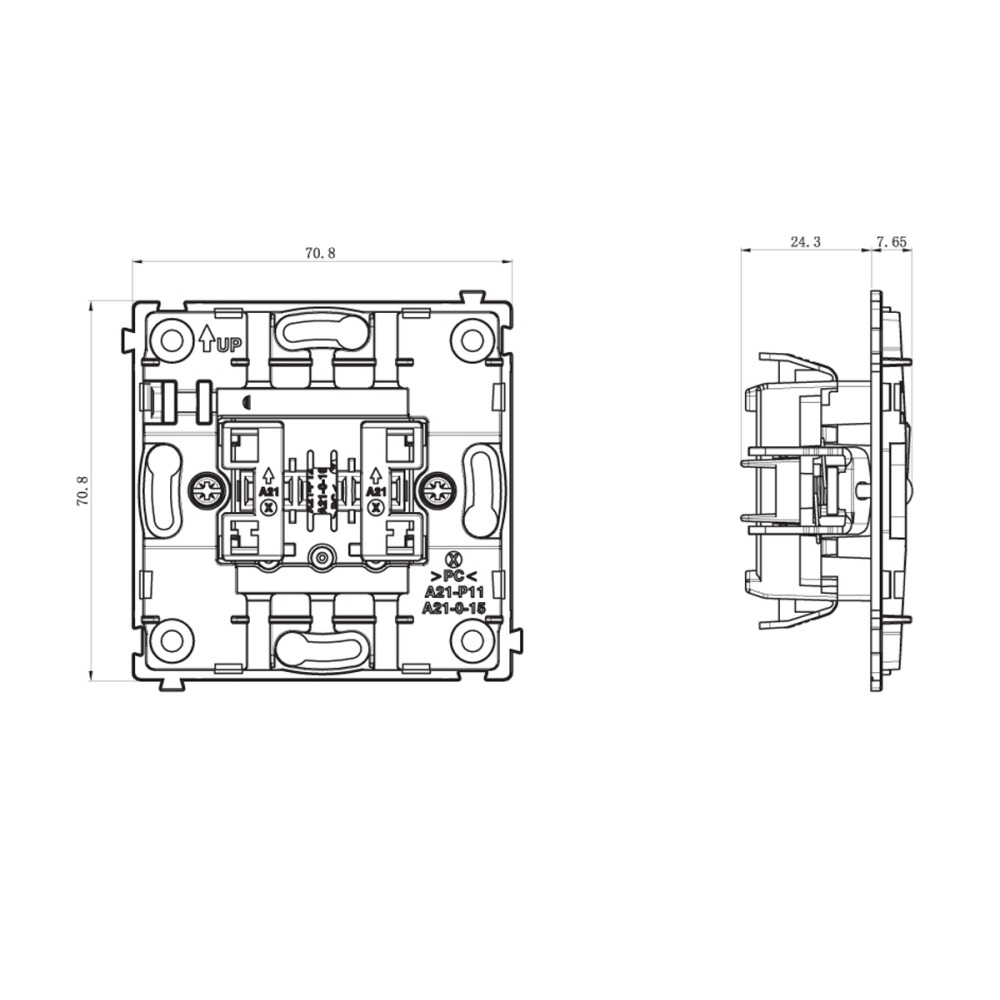 Выключатель жалюзи встраиваемый Donel R98 Кашемир матовый DA15800-DA29435 — изображение 6