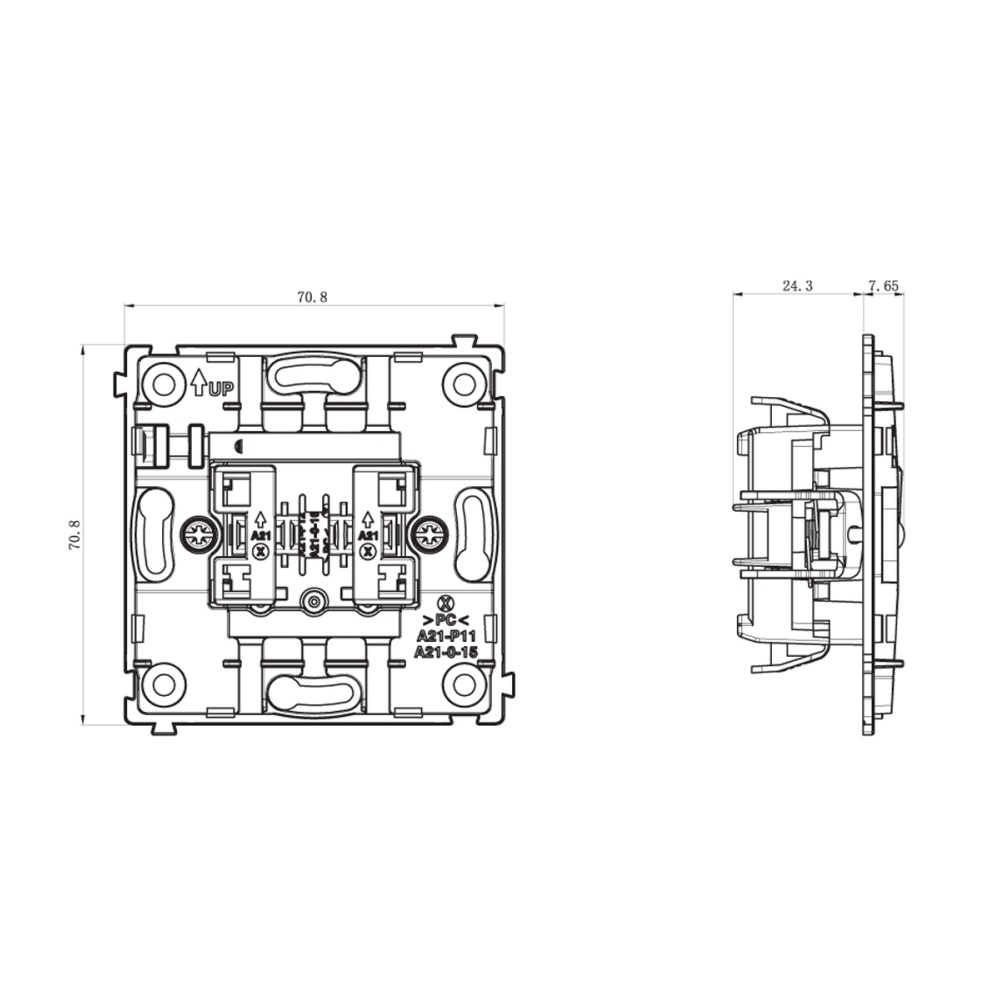 Выключатель жалюзи встраиваемый Donel R98 Metal Латунь DA15800-DA294ME — изображение 7
